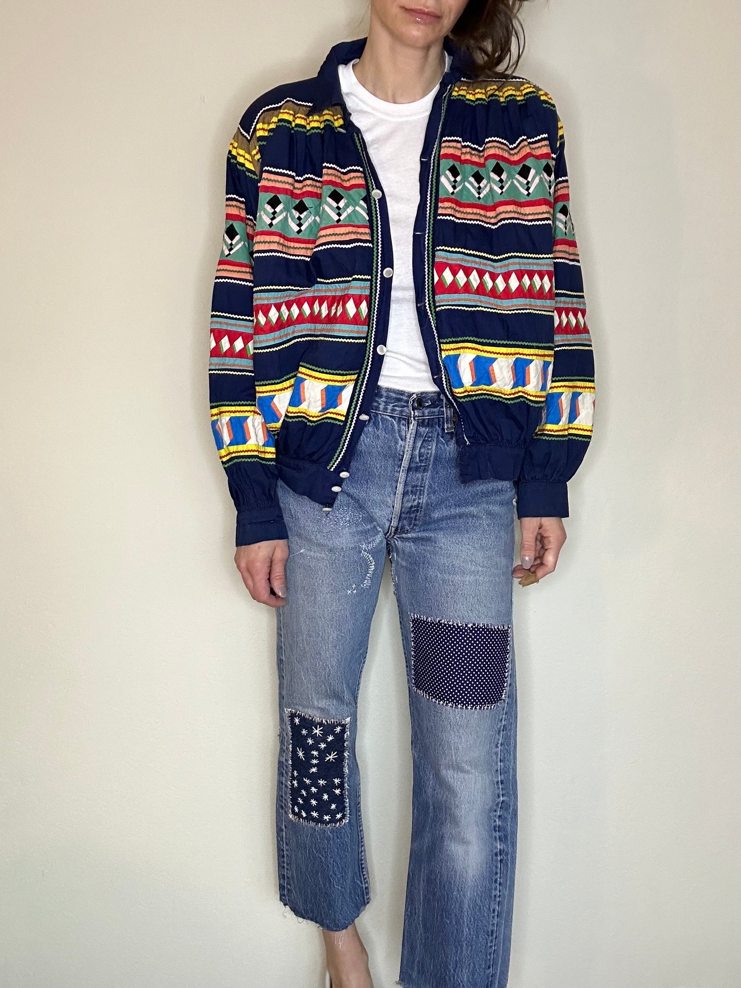RARE 60’s Seminole Indian Handmade Quilted Patchwork Jacket (Unisex L)