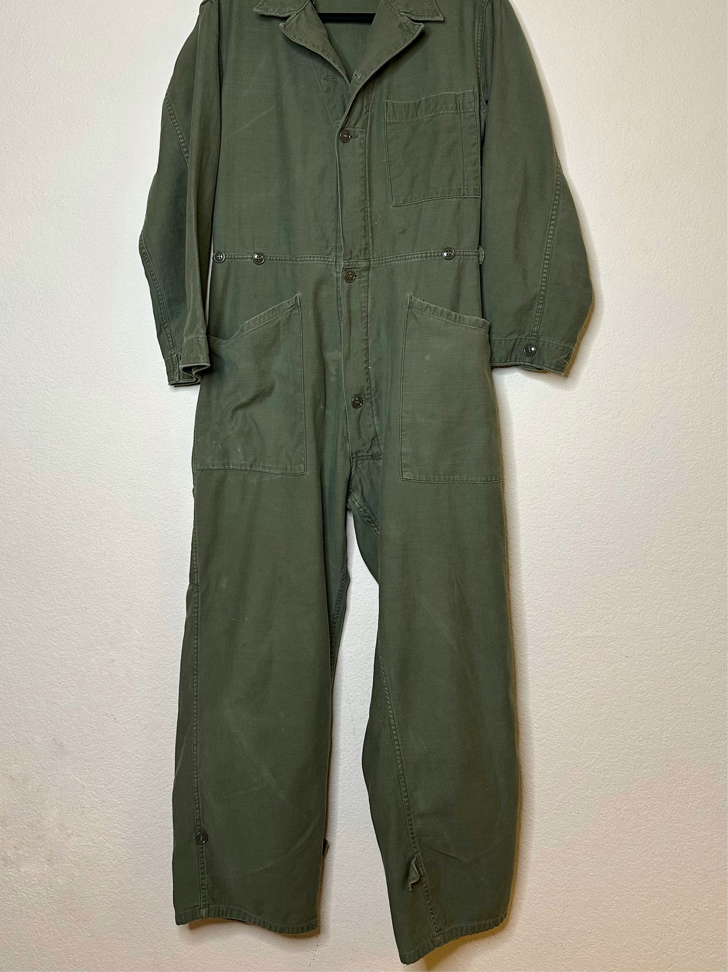 70’s OG-107 Military Cotton Sateen Field Coveralls / Boilersuit (Unisex M)