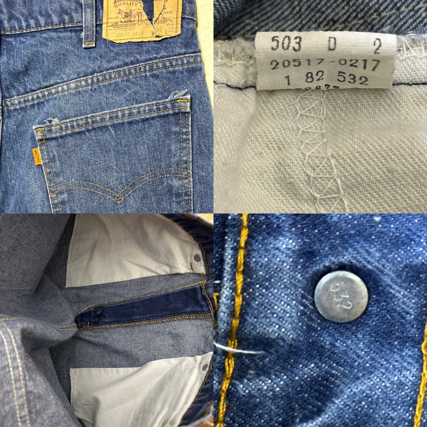 80’s Levi’s 517 Orange Tab USA Jeans (34x30)