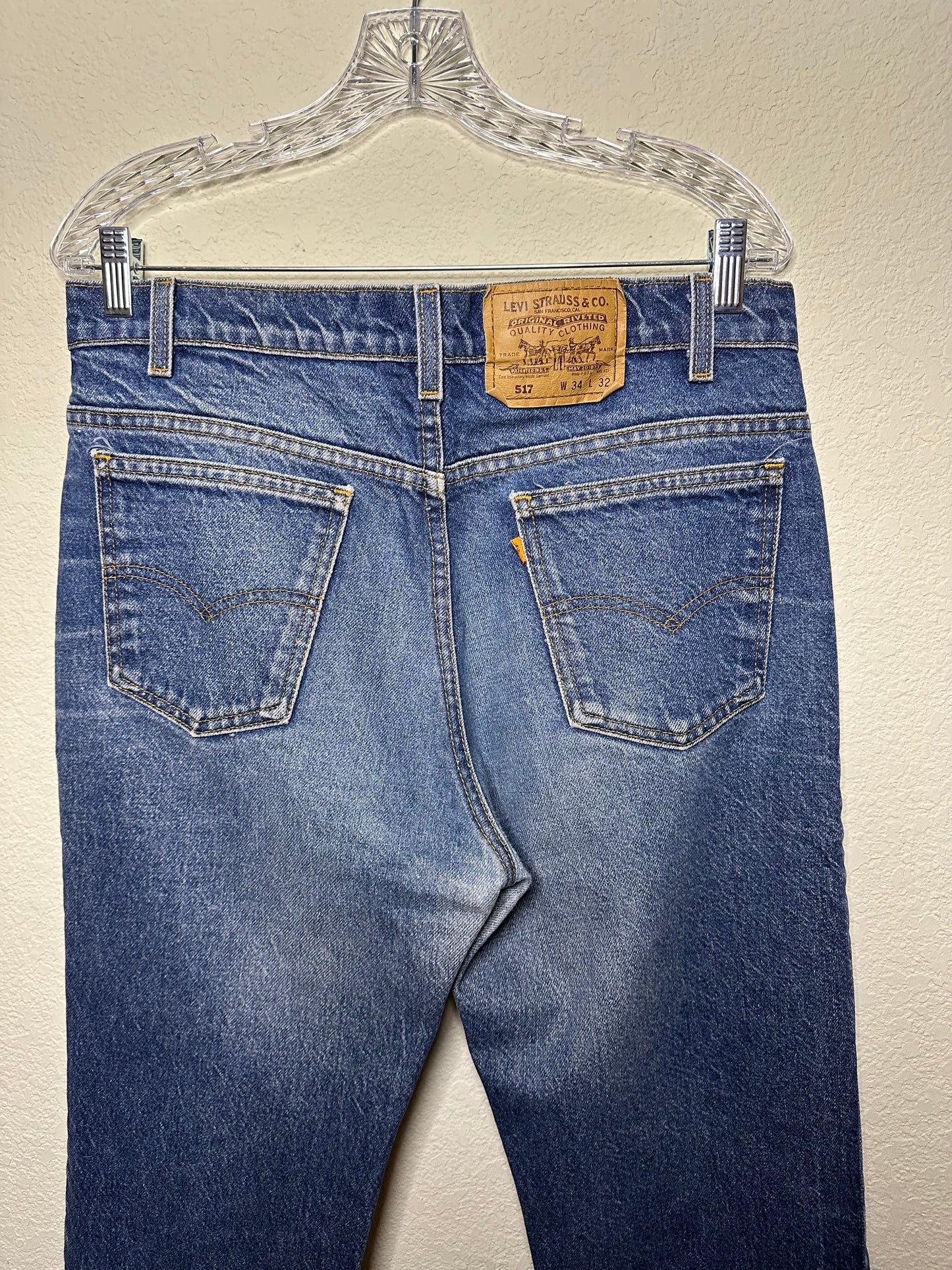 80’s Levi’s 517 Orange Tab USA Jeans (34x30 / Modern 10/12)
