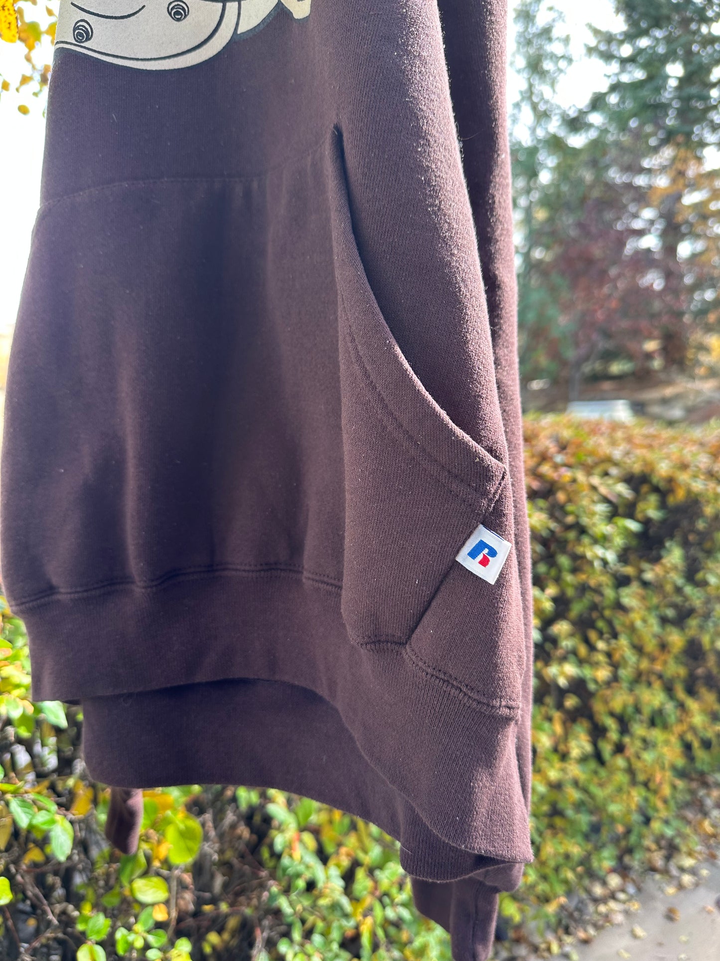 00s Russell Wyoming Football Puffy Hoodie (Unisex S)