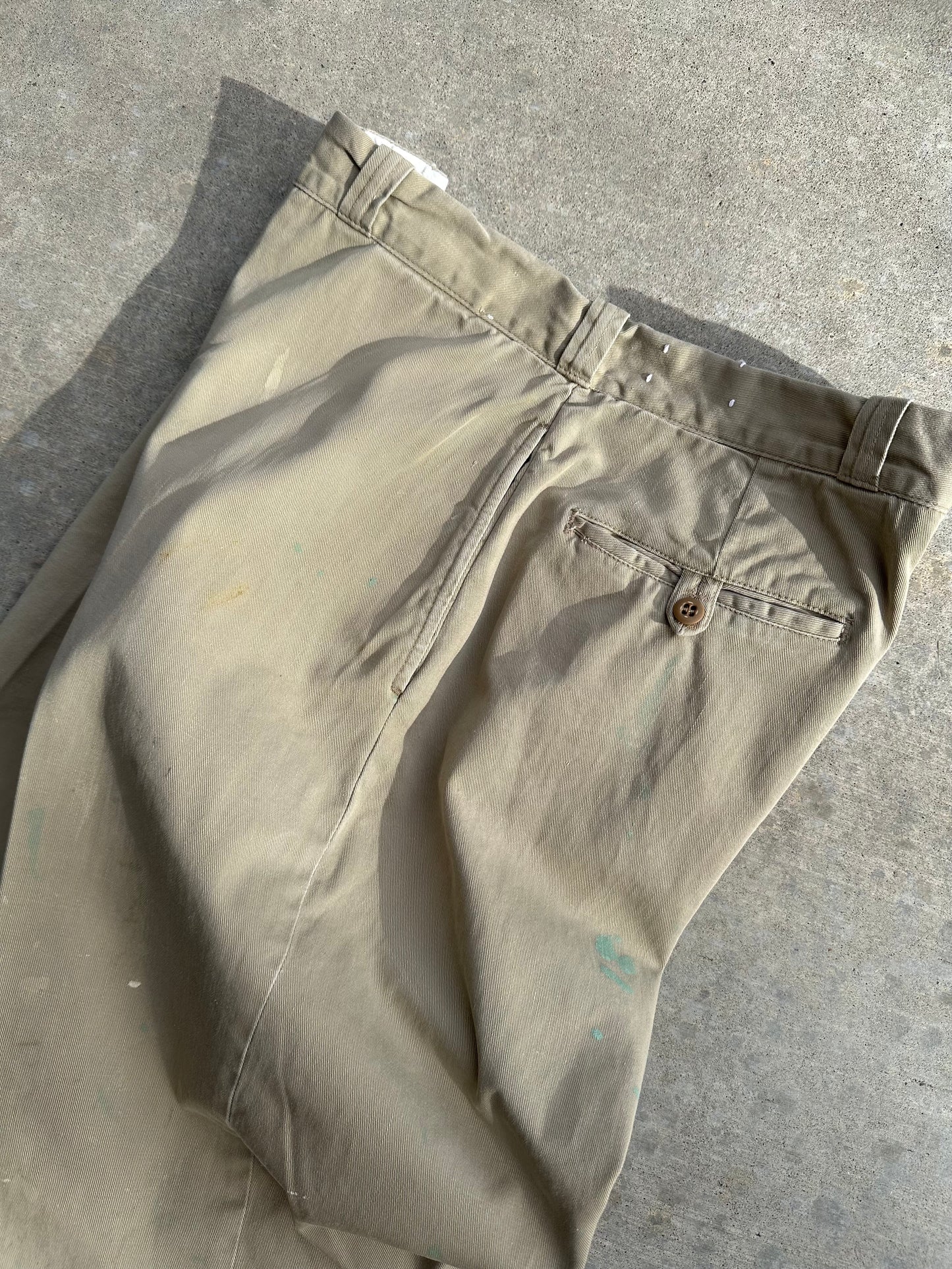 50’s POWR HOUSE Sanforized Vat Dyed Sail Cloth Chinos (Men’s 35x28.5 / Women’s 34)