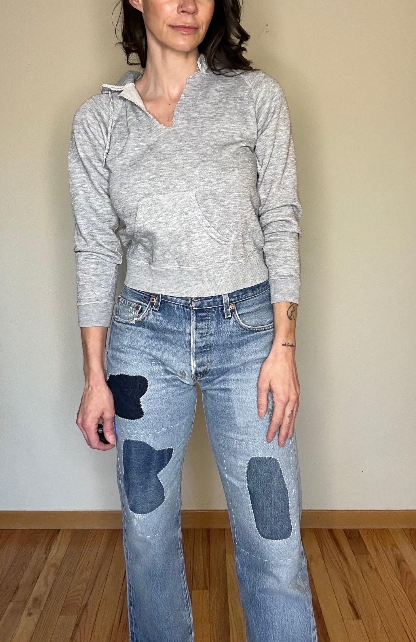 MCA Vintage Revival: Custom 90’s Levi’s 501XX Boro Patchwork Jeans (Modern 4/6)