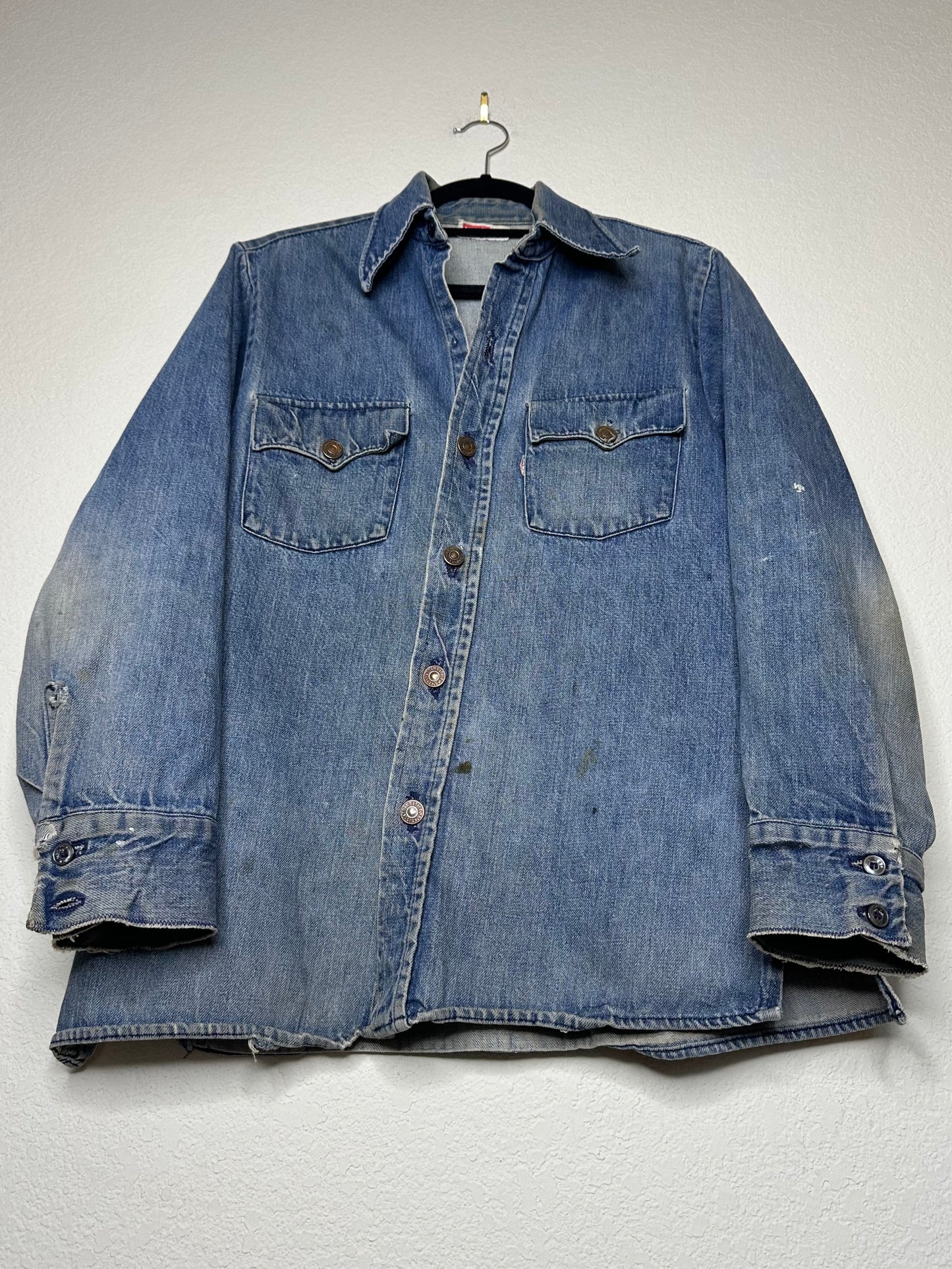 60’s LEVI’S “Big E” White Tab Denim Western Shirt Jacket (Men’s M / Women’s L)