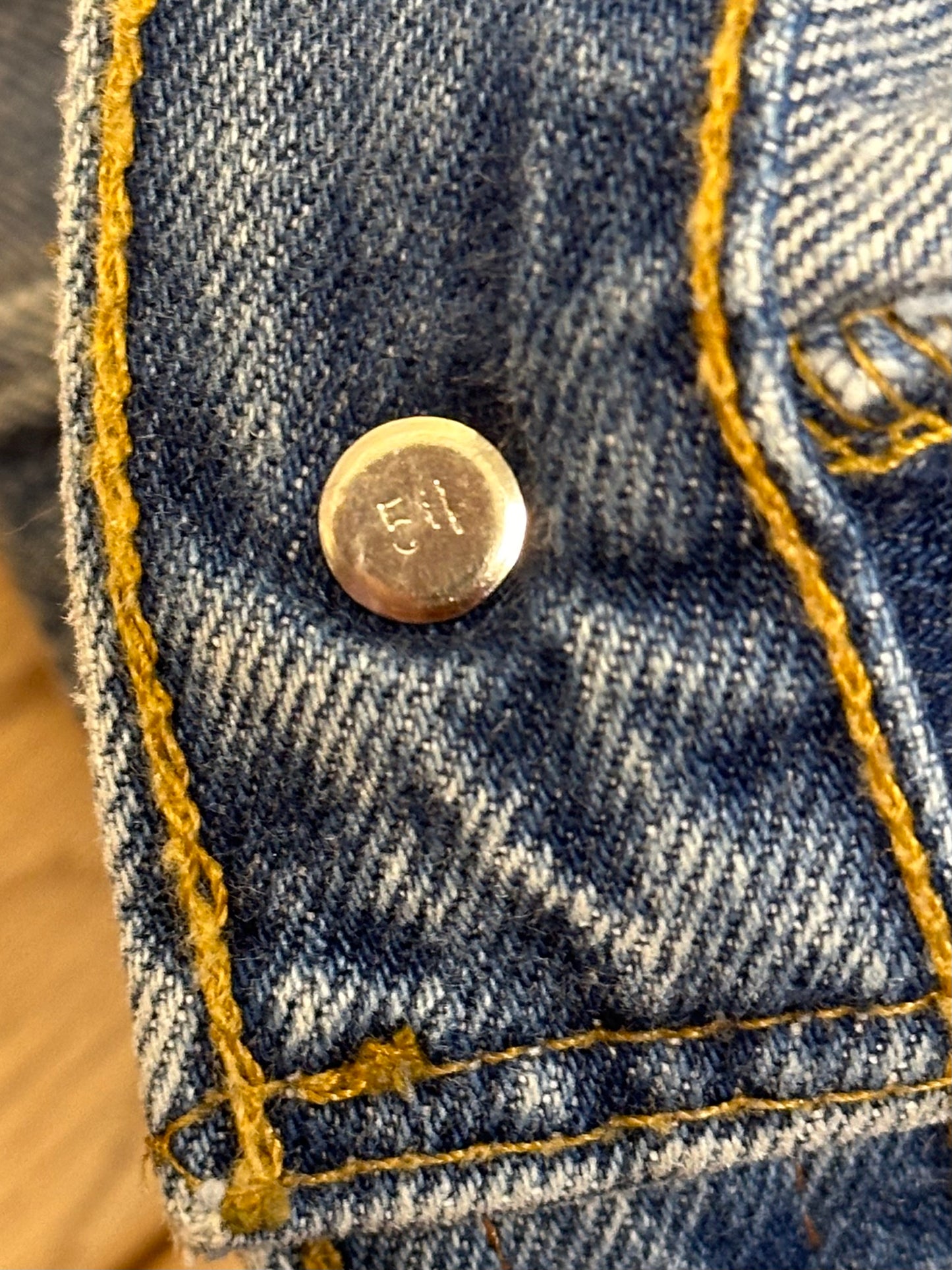 90’s Levi’s Upcycled Beaded Denim Midi Skirt (Modern 8)