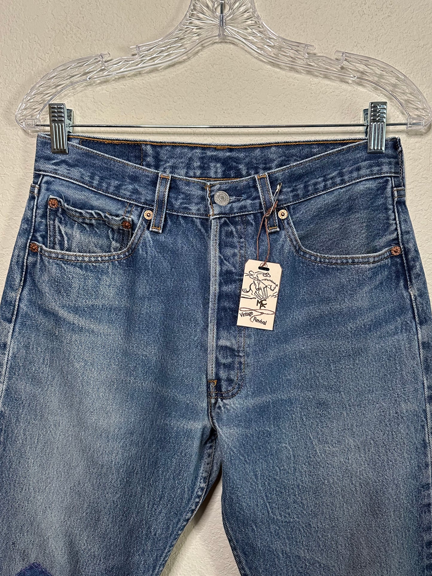 90’s Levi’s 501 Hand Embroidered Jeans (29 x 29)