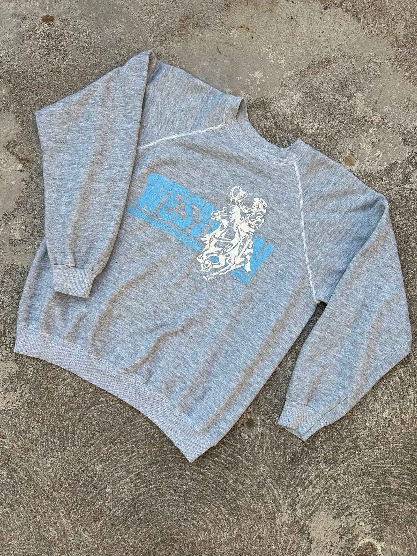 80’s Cowboy Western Raglan Crewneck Sweatshirt (Unisex M)