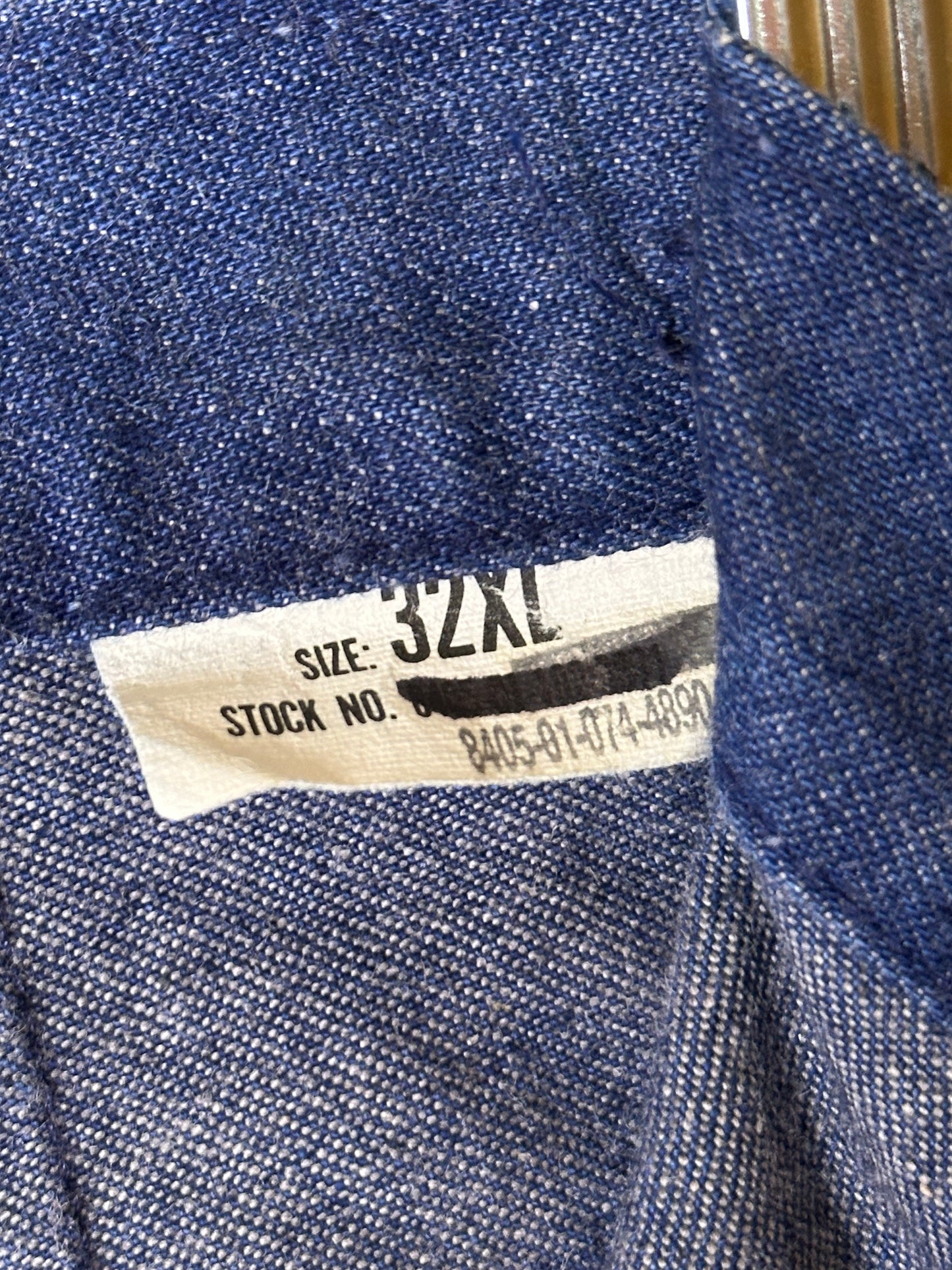 70’s US Navy Denim Bell Bottom Utility Trousers (32 / Modern 10) 100% Cotton