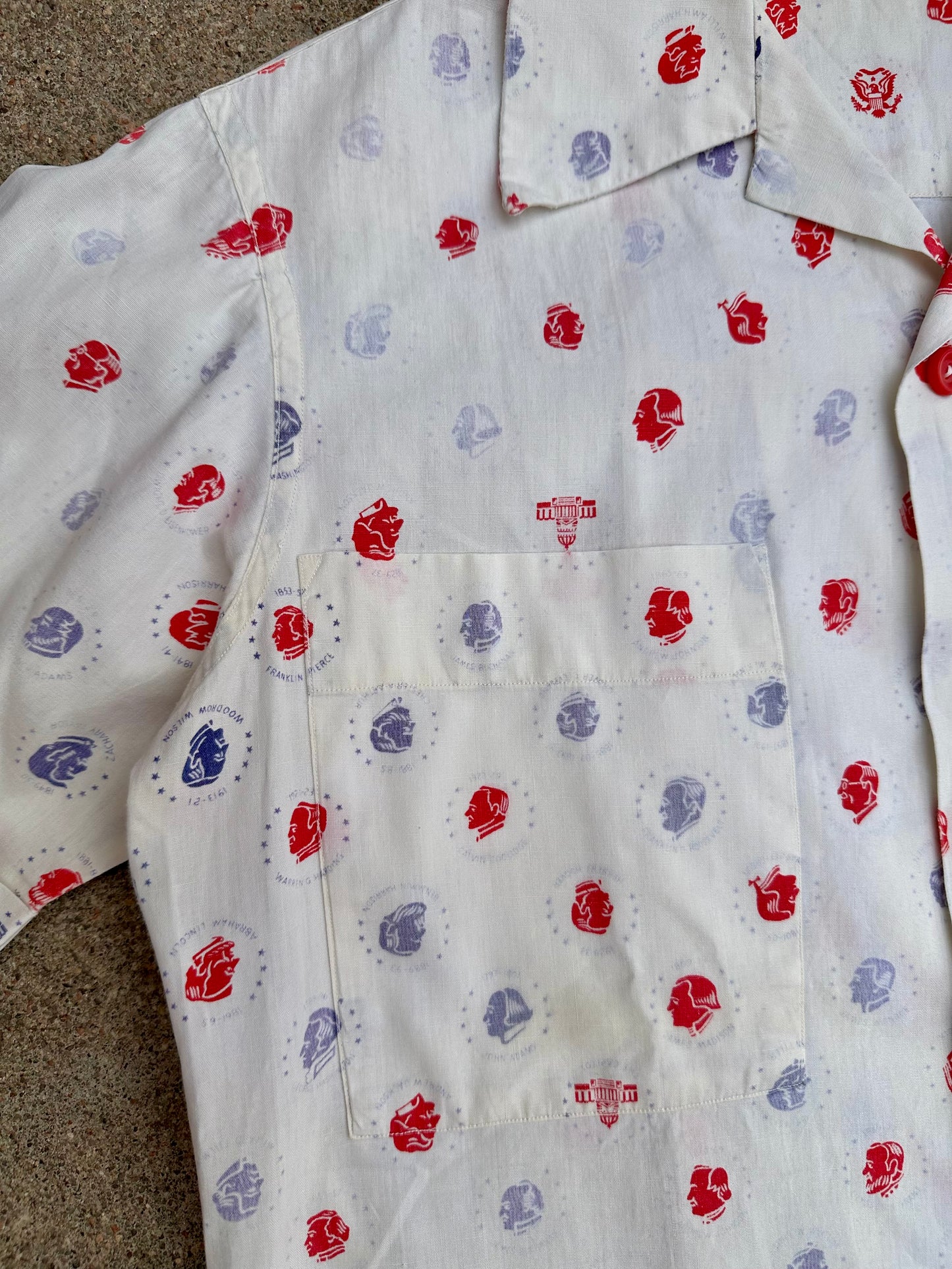 50’s US Presidents Printed Cotton Novelty Shirt (Unisex M)