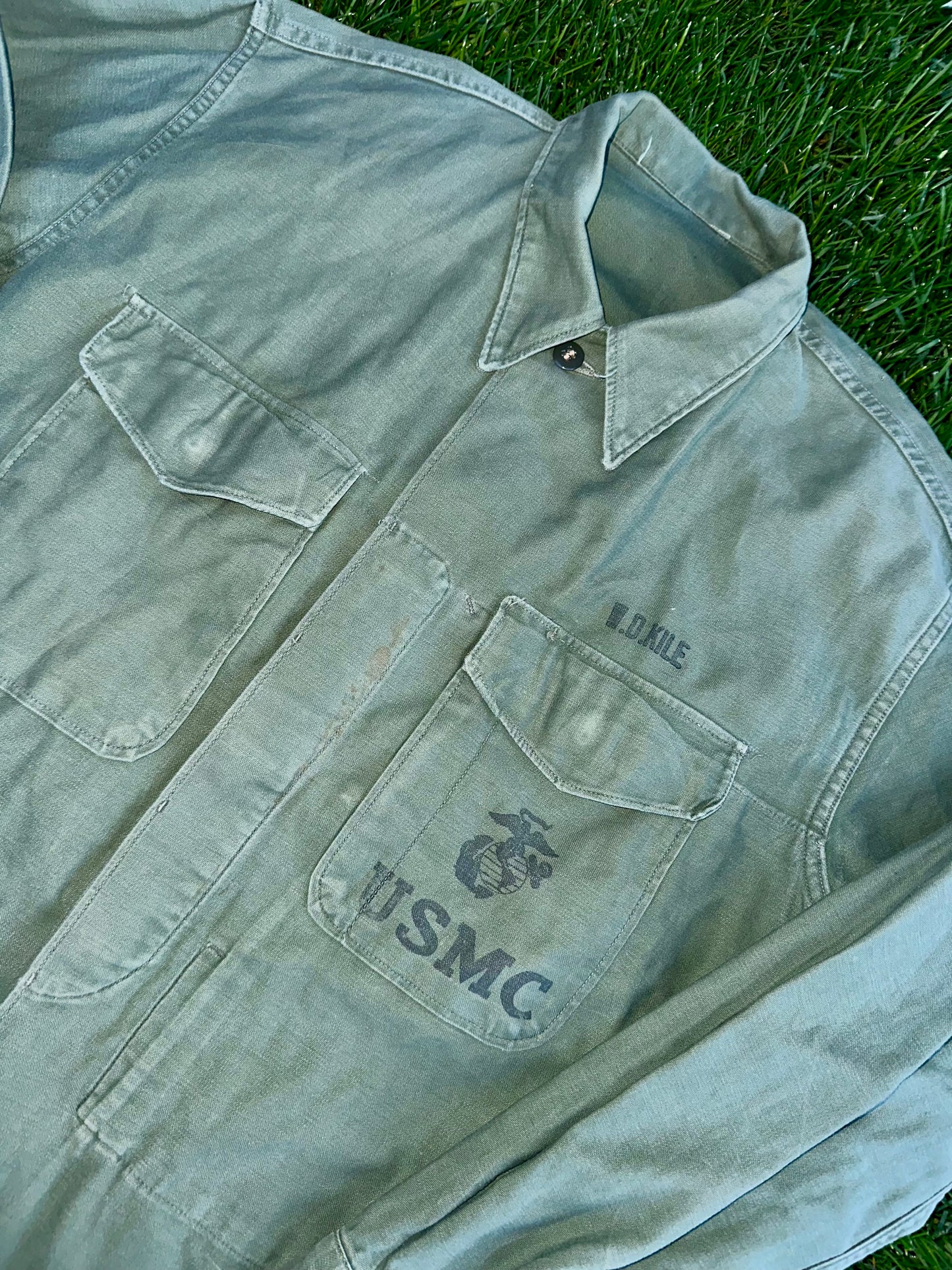 50’s Military P56 Cotton Sateen Utility Shirt OG107 (Unisex M)