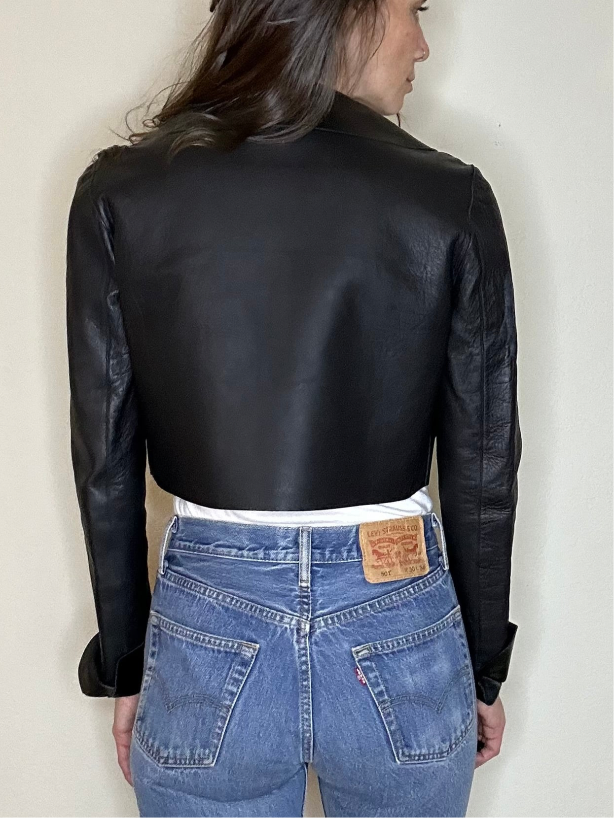 90’s Vintage Fendi Leather Bolero Cropped Open Jacket (Women’s S)