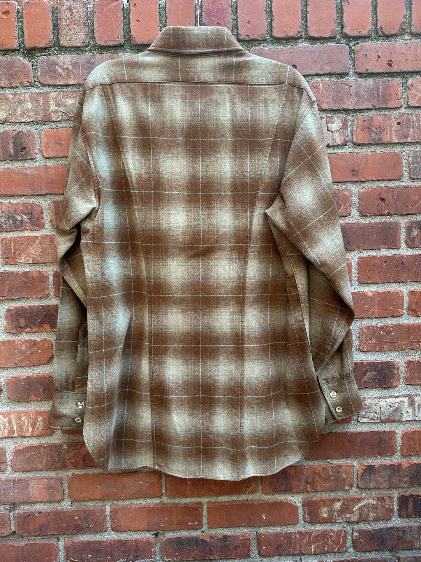 60’s Pendleton Wool Shadow Plaid Western Shirt (Unisex L)