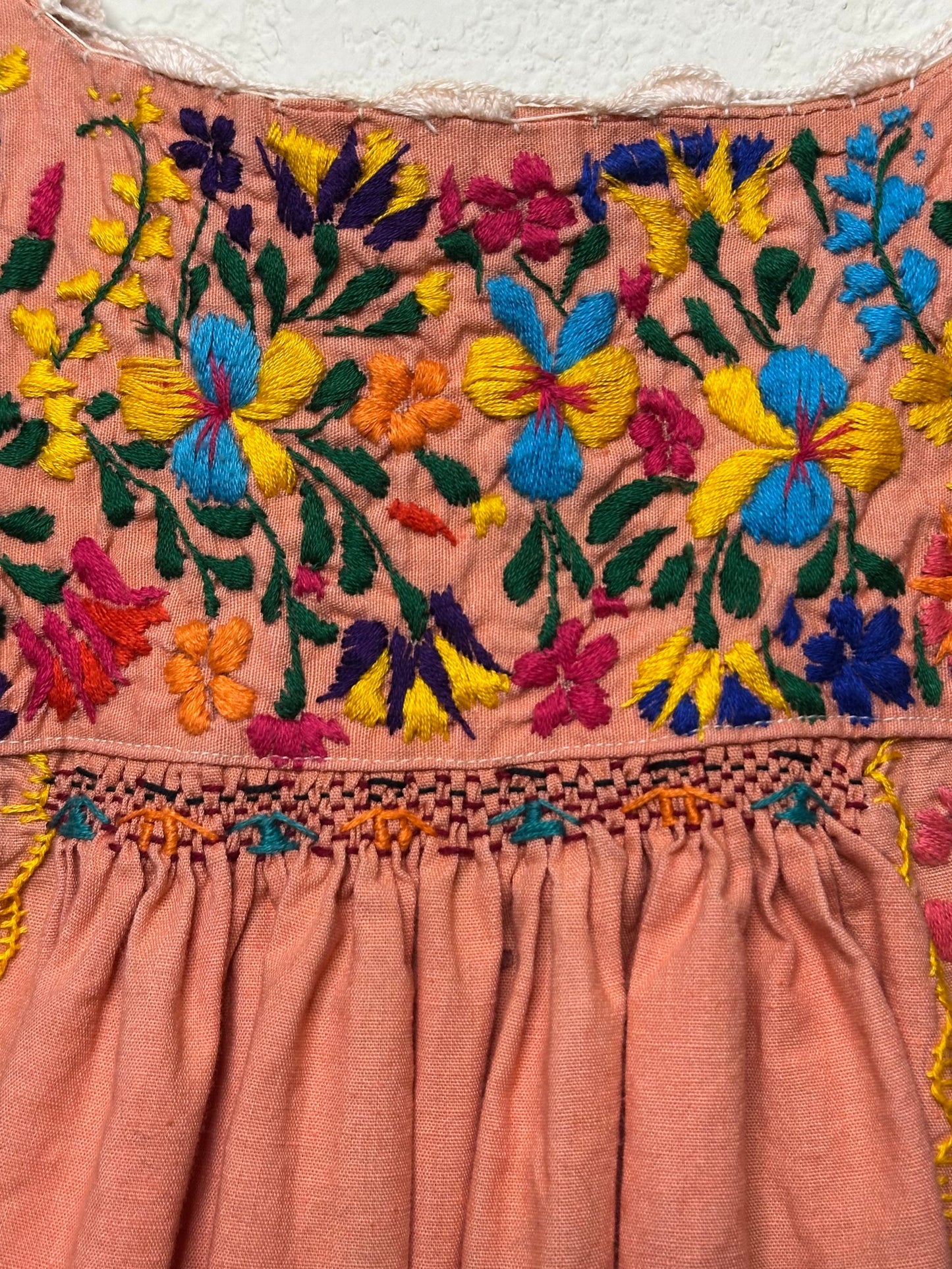60’s Oaxacan Embroidered Cotton Maxi Dress (XS/S)