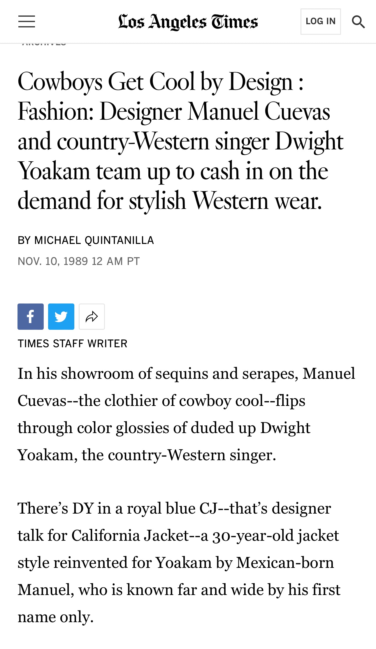 RARE 80’s Dwight Yoakam by Manuel Cuevas Gabardine Pearl Snap Western California Jacket (Men’s M/L)