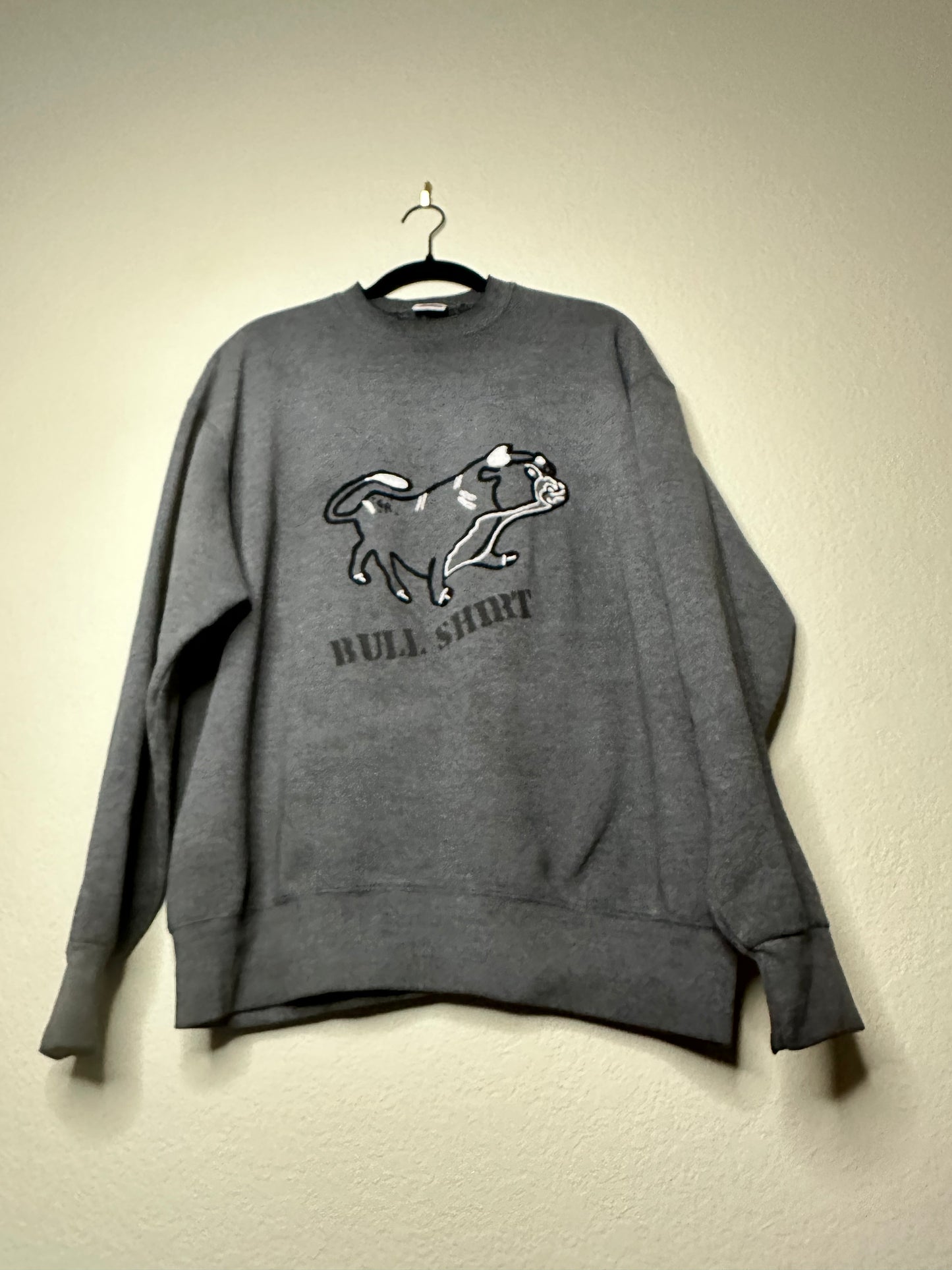 MCA CUSTOM: Vintage Hand Embroidered “Bull Shirt”Sweatshirt