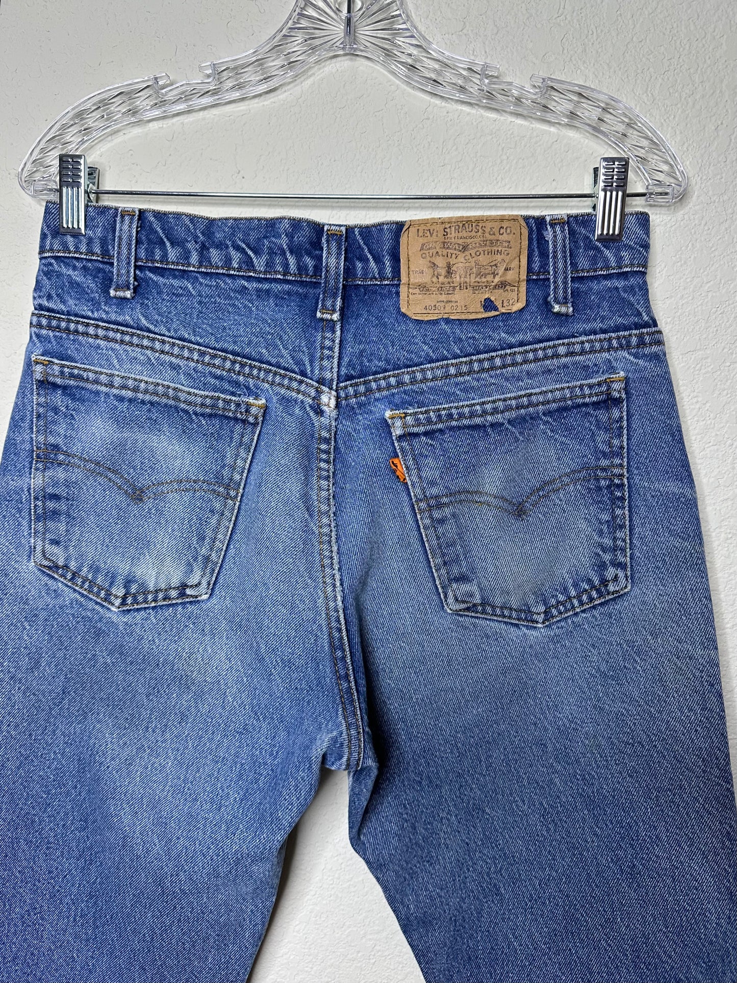 MCA VINTAGE REVIVAL: 70’s Levi’s 509 Orange Tab Embroidered Patched Jeans USA (31x31/Modern 8)