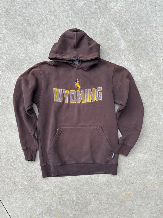 Wyoming Embroidered Block Letter Hoodie *distressed (Unisex S)
