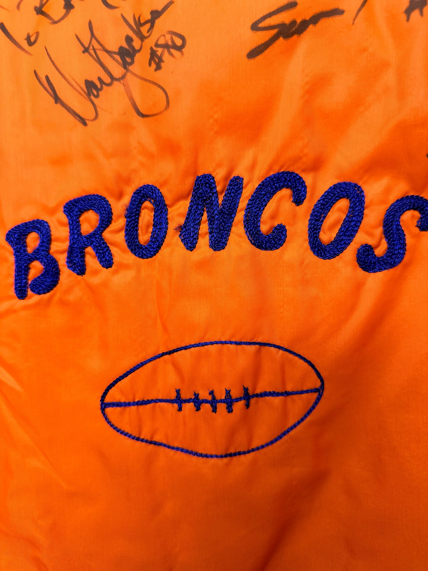 80’s Broncos Handmade Chainstitch Autographed Nyon Eisenhower Jacket (Unisex M)