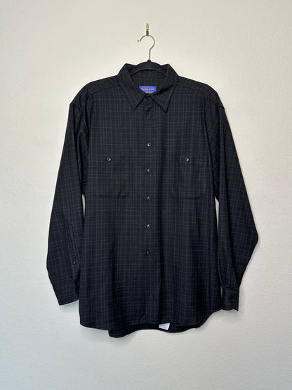 90’s Pendleton Wool Pinstripe Plaid Button-Down Shirt (Men’s L/XL)