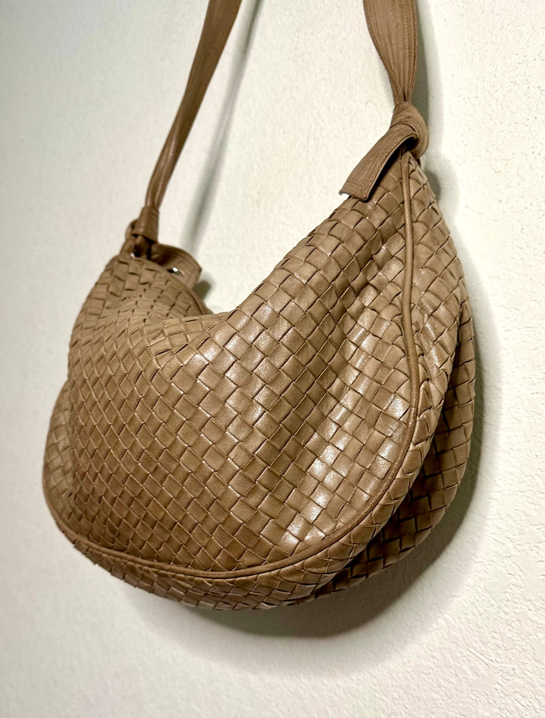 80’s Bottega Veneta Intrecciato Leather Crossbody Bag