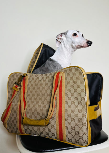 Vintage Gucci Monogram Web Dog / Pet Carrier