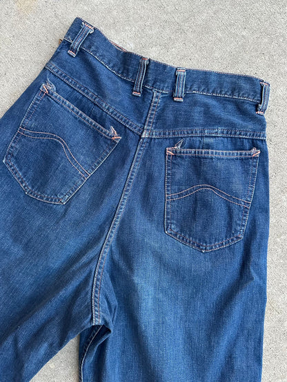 50’s LEE 101 Side Zip Shorthorn Hidden Selvedge Denim Pants (Women’s 25)