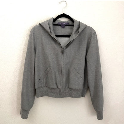 Vintage Ralph Lauren Collection (Purple Label) Wool Crop Zip-Up Hoodie (S/M)
