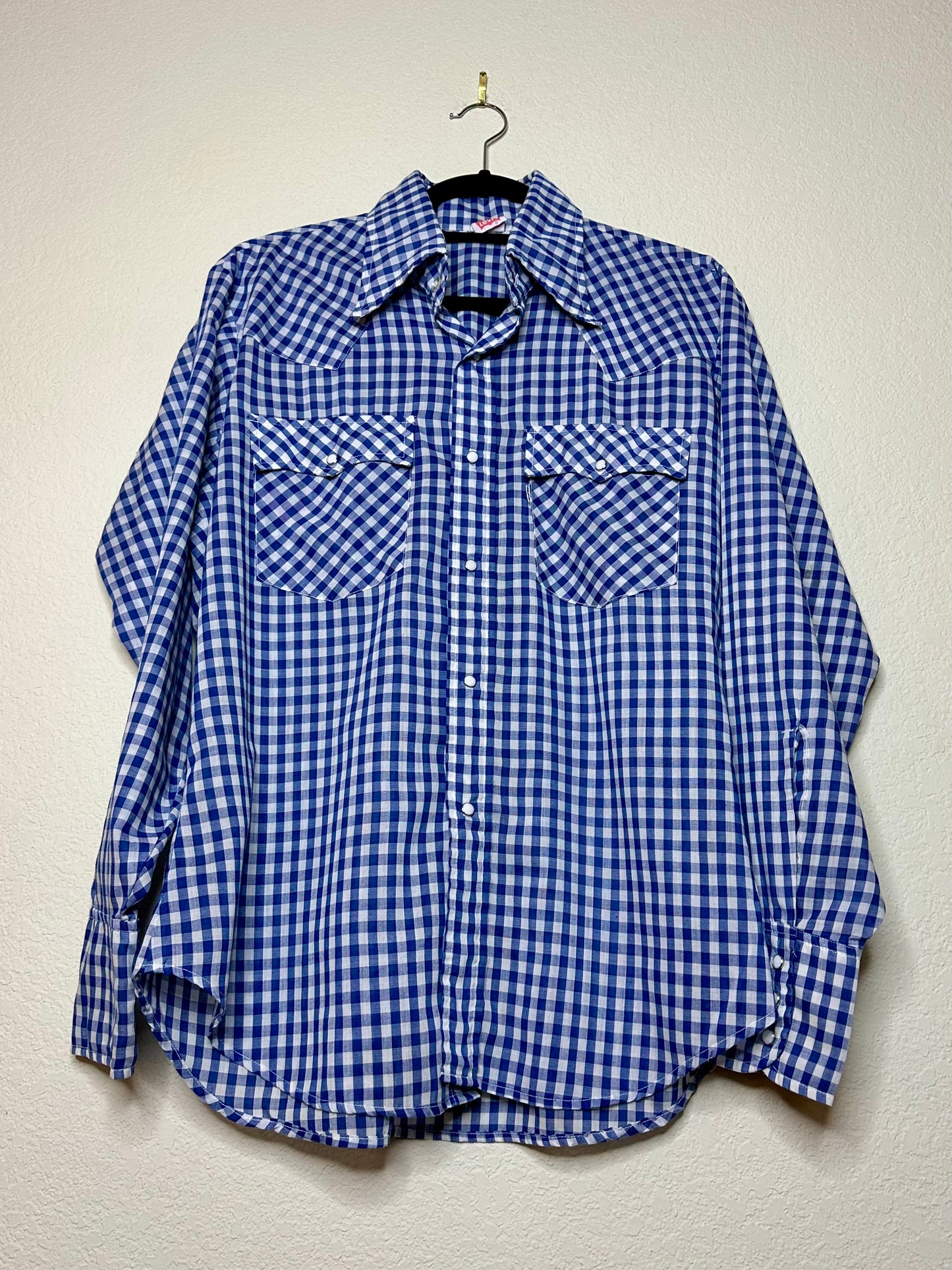 70’s Levi’s Gingham Pearl Snap Western Shirt (Unisex L)