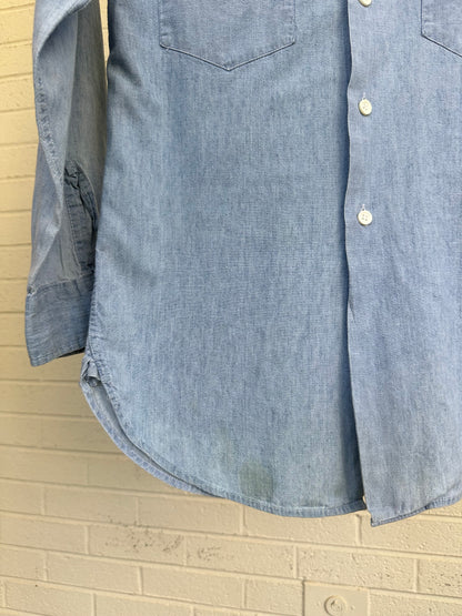 Custom Tiger Embroidered Chambray Shirt (Women’s S/M)