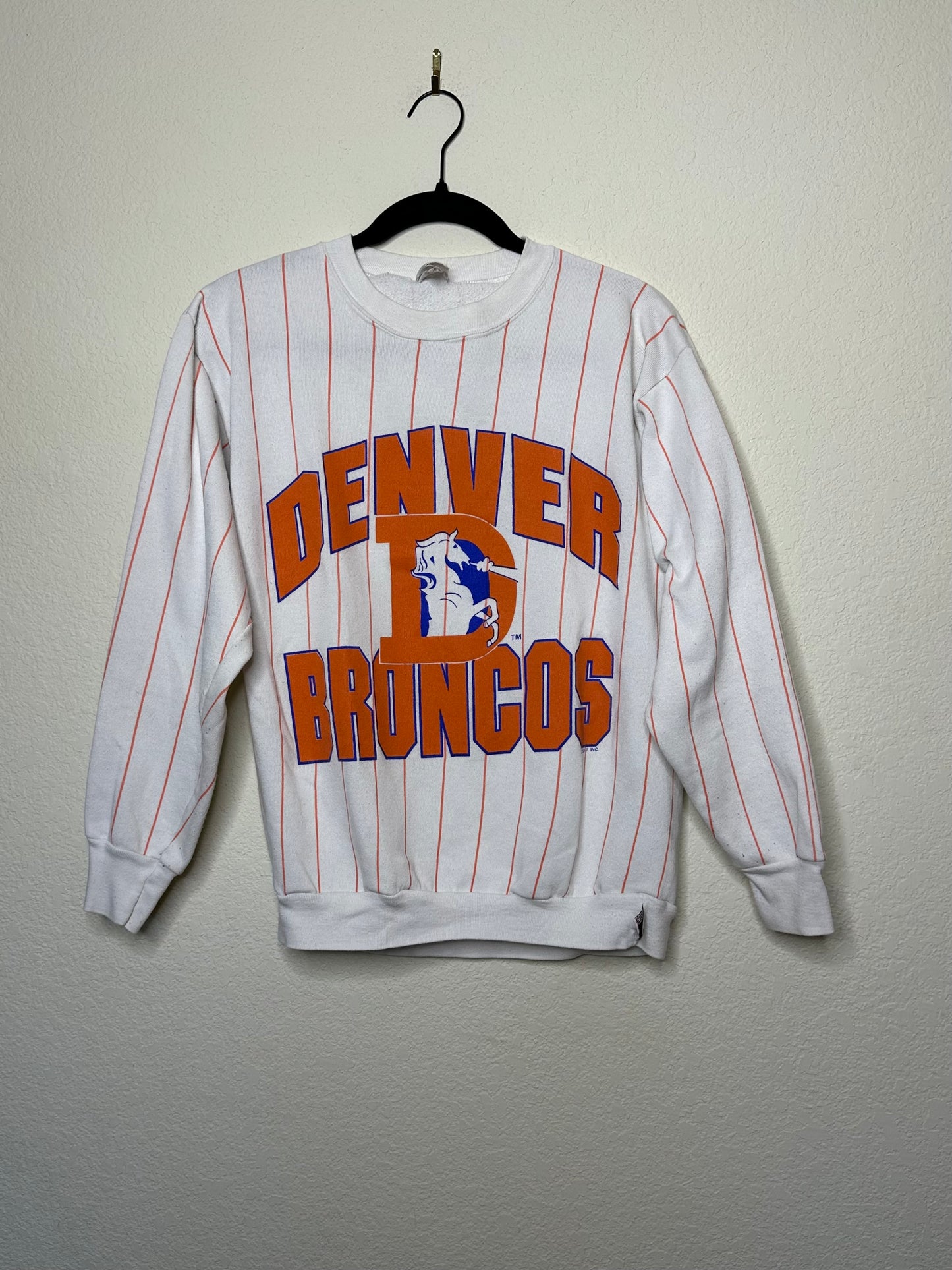 80’s Denver Broncos Pinstripe Sweatshirt USA (Unisex S)