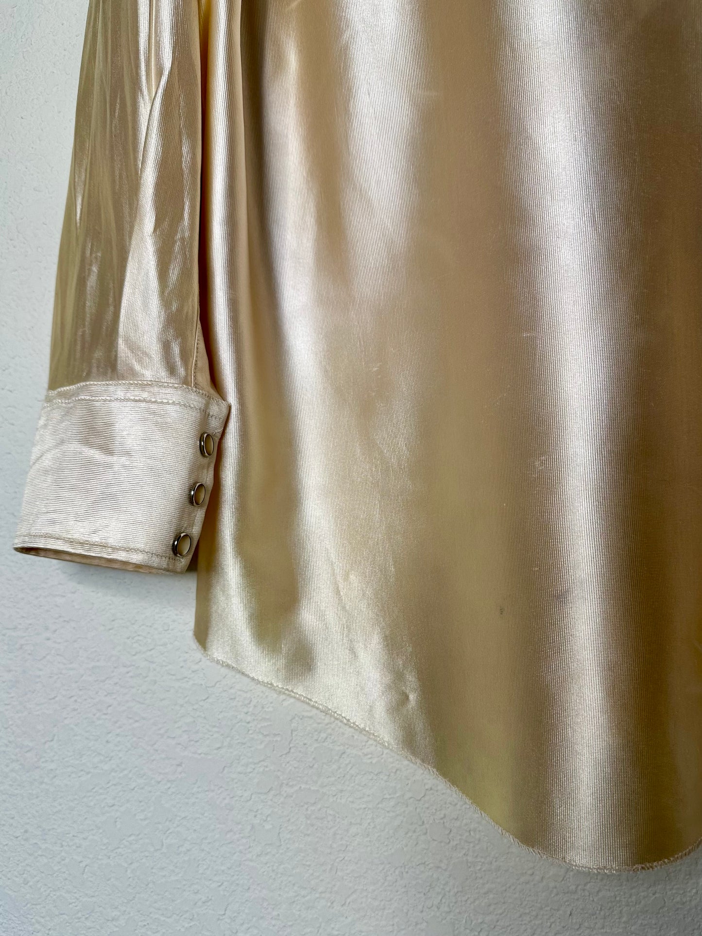 70’s H Bar C California Ranchwear Satin Pearl Snap Shirt (Unisex XL)