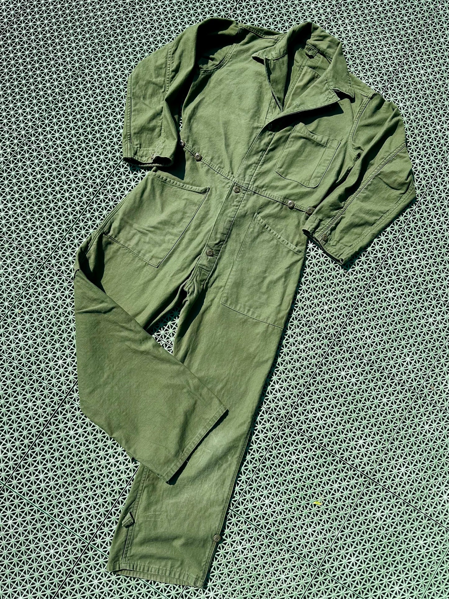 70’s OG-107 Military Cotton Sateen  Field Coveralls / Boilersuit (Unisex M)