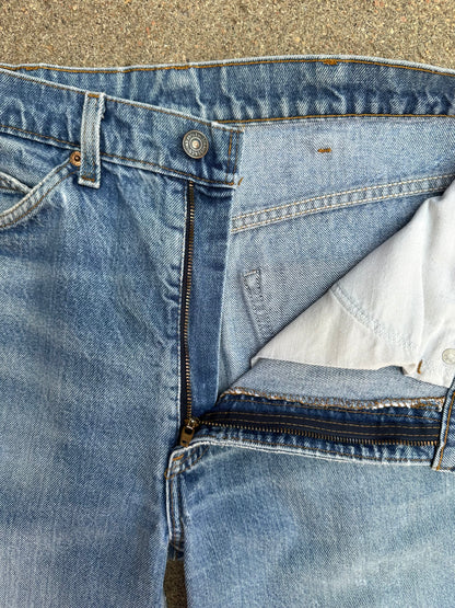 CUSTOM: 80’s Levi’s 517 Orange Tab Bootcut Boro Patched Denim Jeans USA (Men’s 32x31 / Women’s 30)