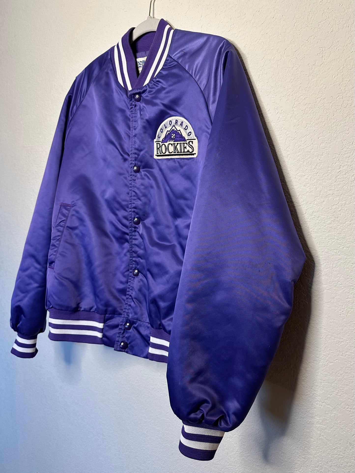 91’ Colorado Rockies MLB INAUGURAL SEASON Quilted Insulated Bomber Jacket (Unisex L/XL) by Chalk Line