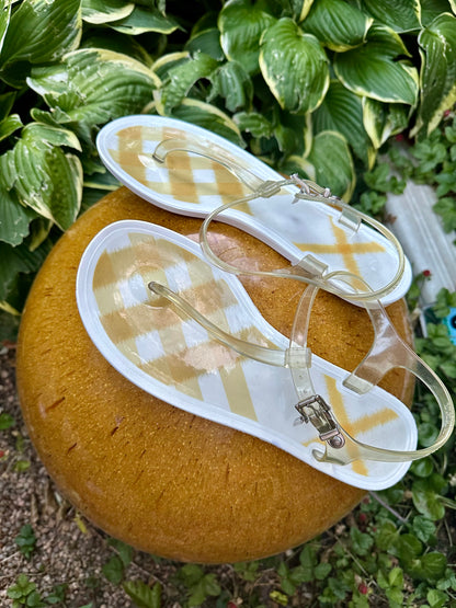 Burberry Jelly T-Strap Thong Sandals