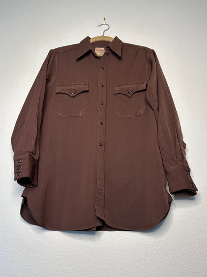 40’s Wool Gabardine Western Shirt (Unisex S)