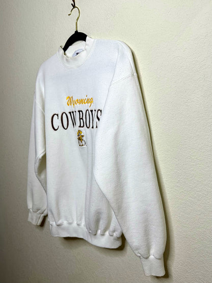 90’s Wyoming Cowboys White Sweatshirt (Unisex L)