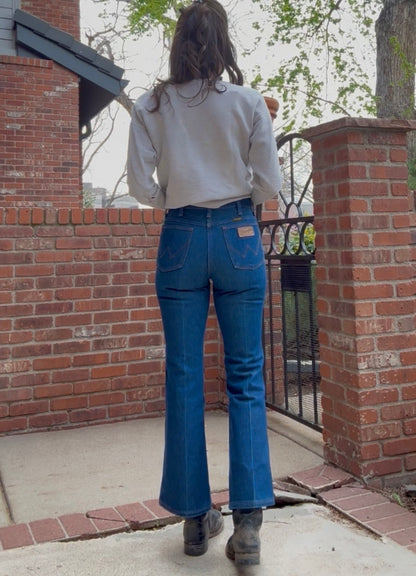 70’s Wrangler Indigo No Fault Denim Boot Flare Jeans (Men’s 28x28/Women’s 26)