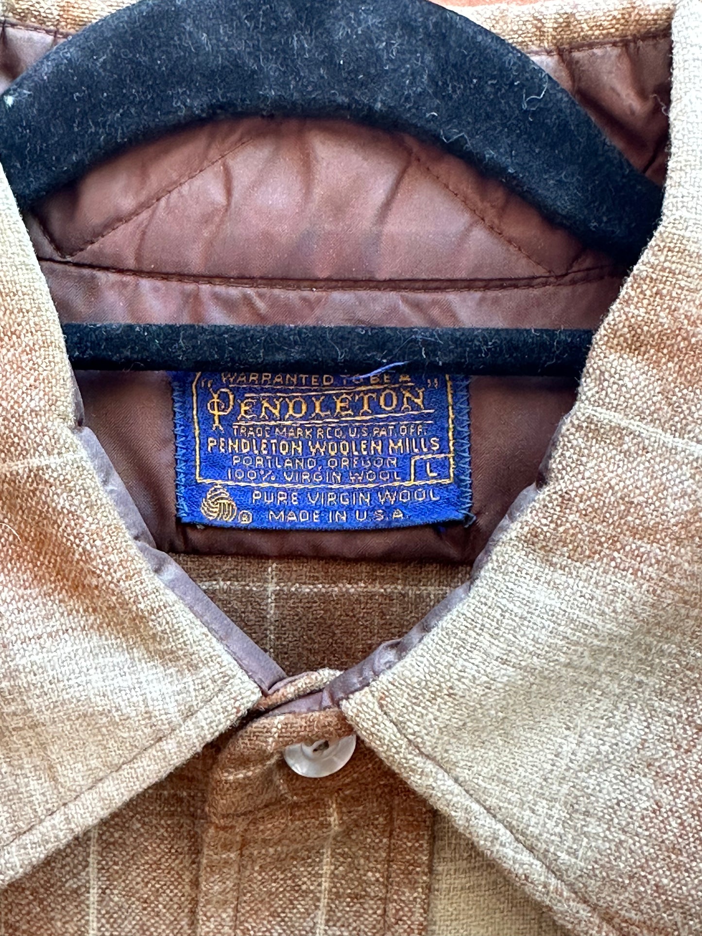 60’s Pendleton Wool Shadow Plaid Western Shirt (Unisex L)