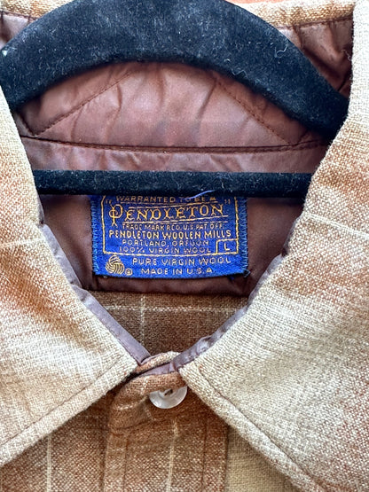 60’s Pendleton Wool Shadow Plaid Western Shirt (Unisex L)