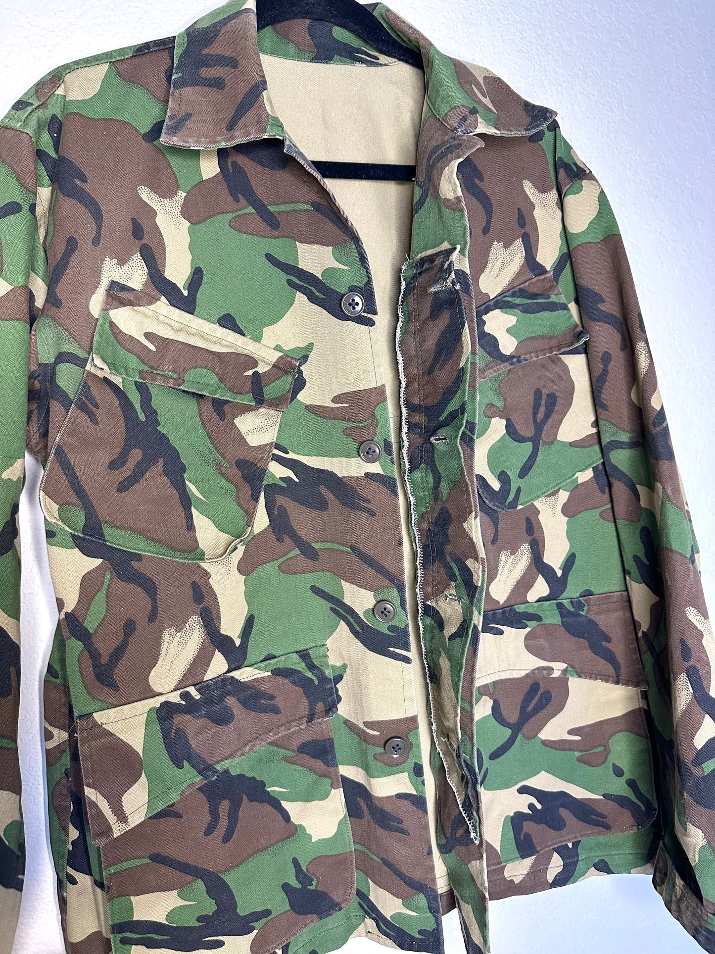60’s HBT Herringbone Twill Cotton Camo Sporting Field Jacket (Unisex L)