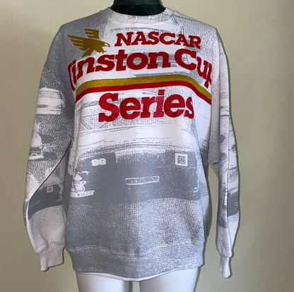 90’s RARE NASCAR Winston Cup Series All Over Print Sweatshirt (Unisex L))