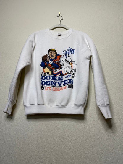 80’s Raglan John Elway Duke of Denver Sweatshirt USA (Unisex S)