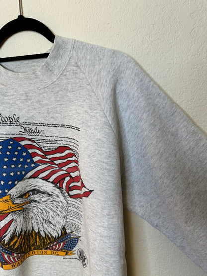 90’s Raglan “We The People” USA Sweatshirt (Unisex L)