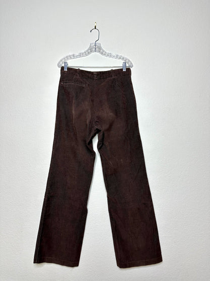 70’s Brown Corduroy Wide Straight Leg Trouser Pants (32x31 / Modern 8)