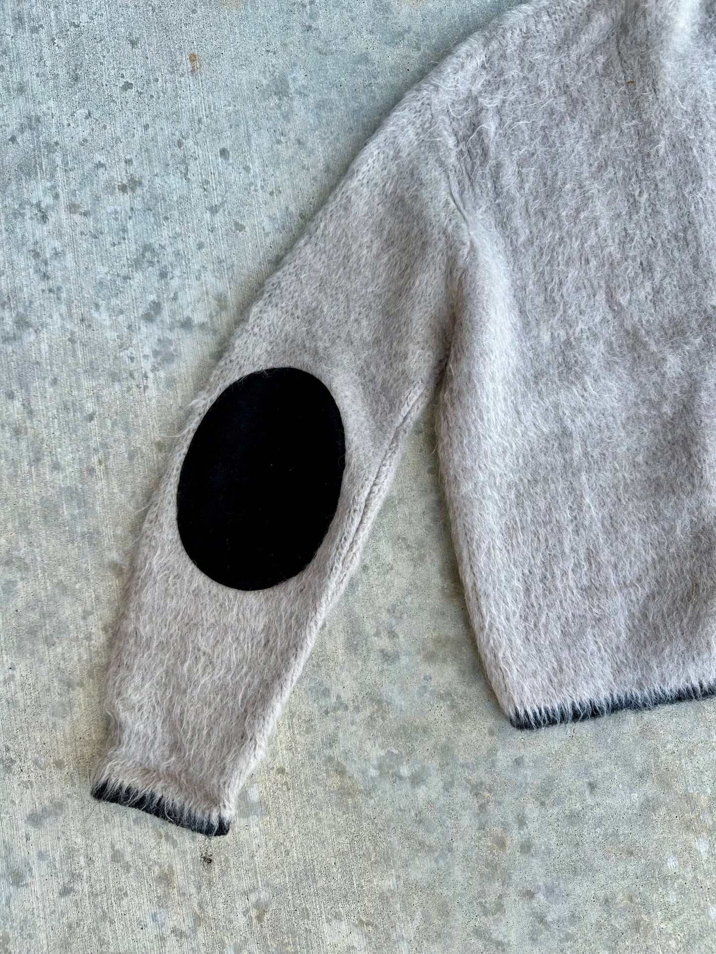 60’s McCurdy’s Mohair Zip-Up Cardigan Sweater w/ Suede Elbows (Women’s S/M)