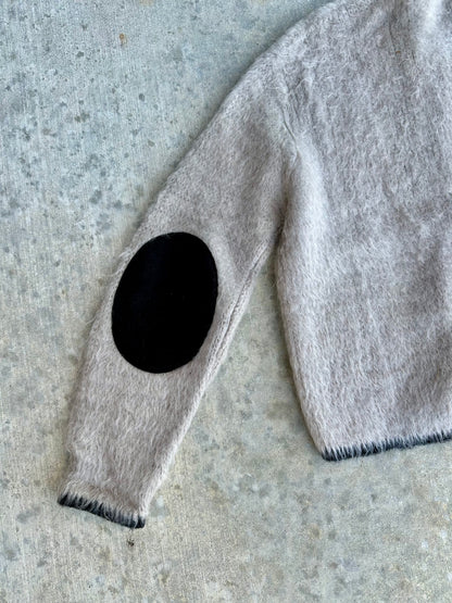 60’s McCurdy’s Mohair Zip-Up Cardigan Sweater w/ Suede Elbows (Women’s S/M)