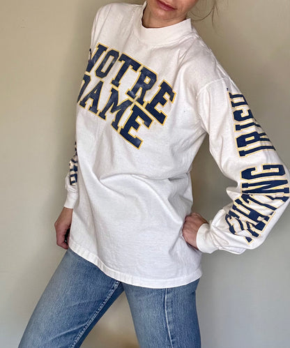 80’s Notre Dame Single Stitch Long Sleeve Tee (Unisex L)