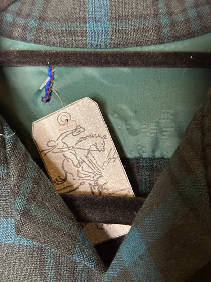 60’s Pendleton Wool Tartan Plaid Elbow Patch Board Shirt (Unisex S)