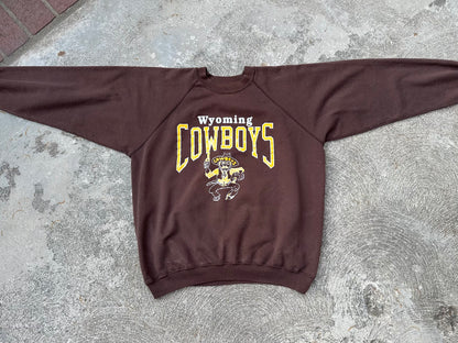 80’s Wyoming Cowboys Pistol Pete Raglan Sweatshirt (Unisex XL)